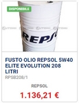 Olio Motore Repsol elite evolution 5W40 208 litri