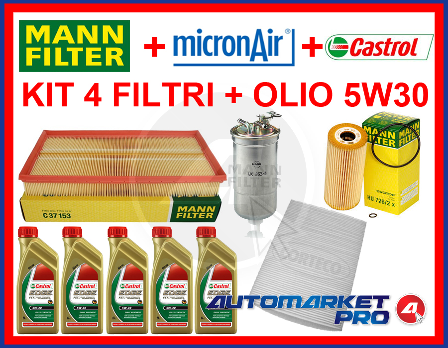 KIT TAGLIANDO VW GOLF 4 IV 1.9 1900 TDI DIESEL 4 FILTRI + OLIO 5W30 504 507 00 eBay
