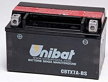 BATTERIA MOTO UNIBAT CBTX7ABS 6 Ah 90 CCA 150x87x94 mm - 1
