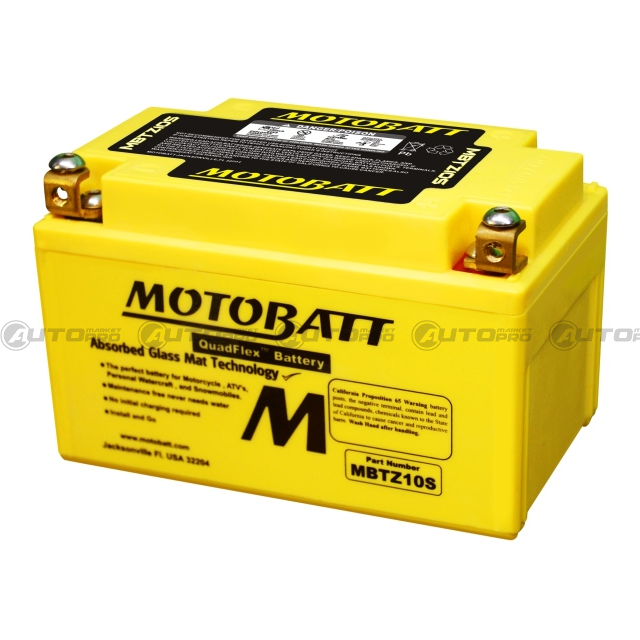 BATTERIA MOTO MOTOBATT AGM MBTZ10S 12V 8,6Ah YTX7A-BS YTZ10SDEKA PC310 6947312400019 - 1