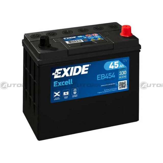 BATTERIA AUTO EXIDE EXCELL EB454 PER AVVIAMENTO 45Ah POLO DX - 1