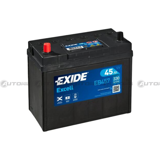 BATTERIA AUTO EXIDE EXCELL EB457 PER AVVIAMENTO 45Ah POLO SX - 1