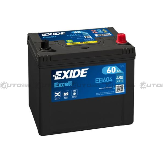 BATTERIA AUTO EXIDE EXCELL EB604 PER AVVIAMENTO 60Ah POLO DX - 1