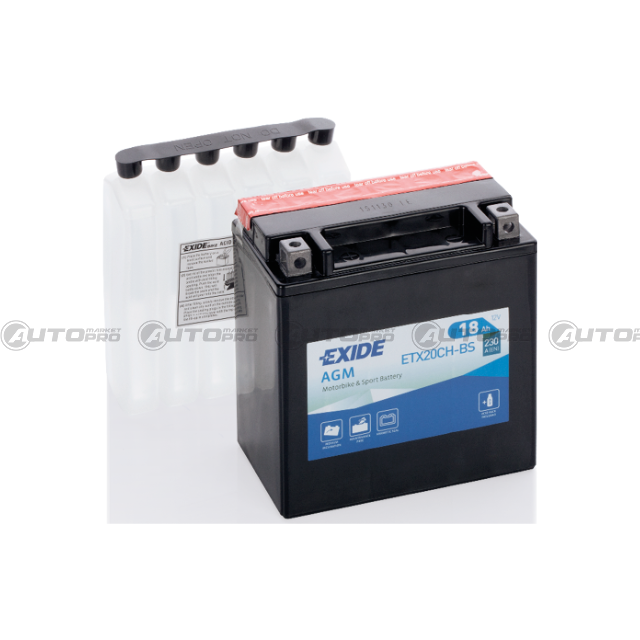 BATTERIA MOTO EXIDE ETX20CH-BS 18 Ah 230 CCA 150x90x160mm - 1