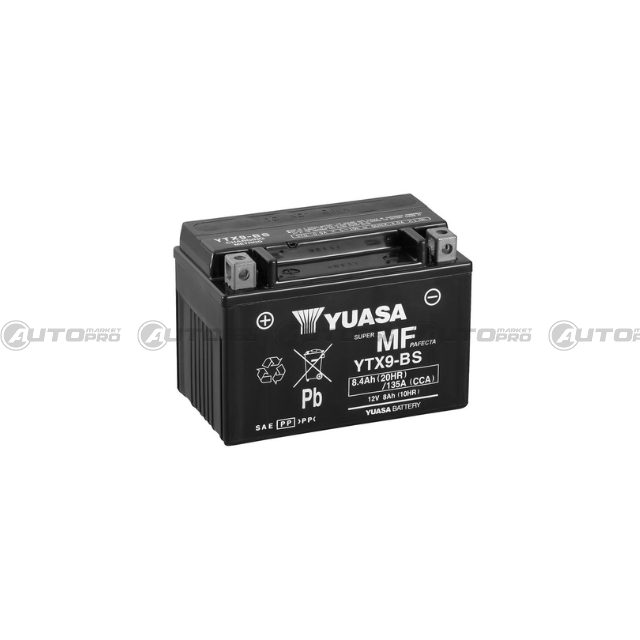 YUASA YTX9-BS VRLA BATTERIA SENZA MANUTENZIONE 8.4AH 135A 150x70x105mm - 1