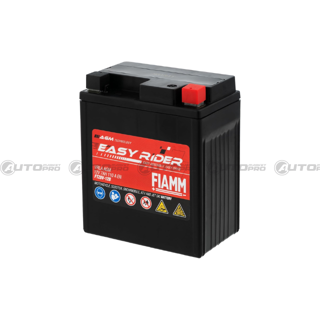 BATTERIA PER MOTO FIAMM FTZ8V-12B 7AH 110A AGM PRONTA ALL'USO 114x71x130mm - 1