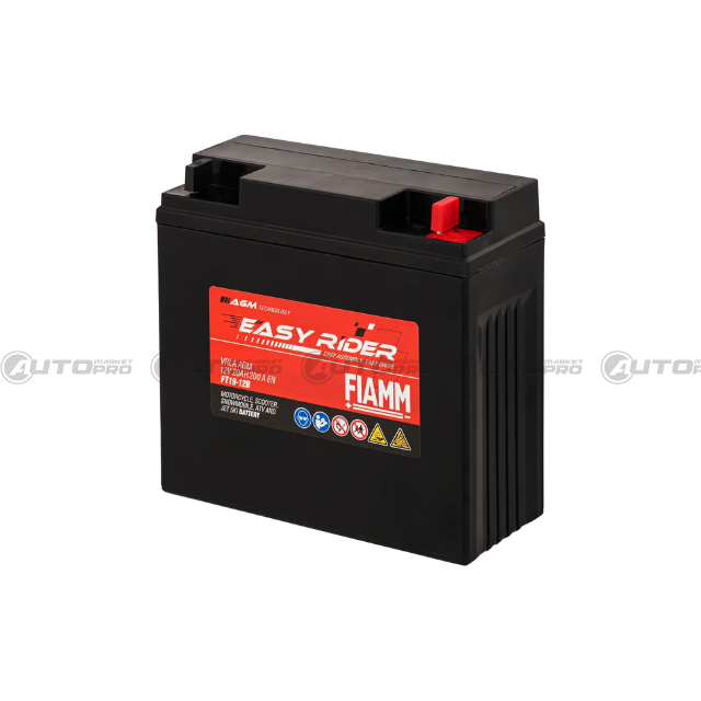 BATTERIA PER MOTO FIAMM FT19-12B 20AH 200A AGM PRONTA ALL'USO 181x76x168mm - 1