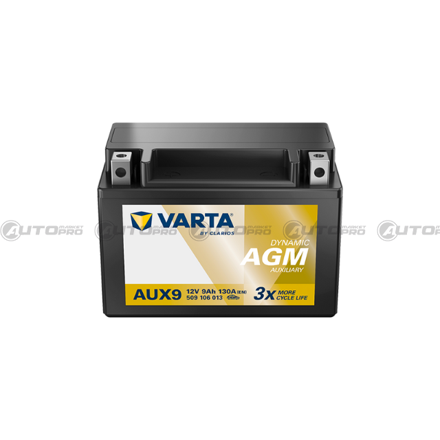 BATTERIA AUSILIARIA VARTA AGM AUX9 12V 9Ah 130A DYNAMIC AUX 509106013 - 1