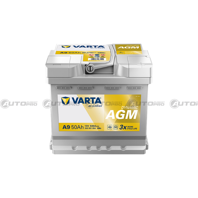 BATTERIA AUTO VARTA A9 DYNAMIC AGM 12V 540A 50Ah 550901054 - 1