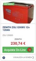 batterie servizi camper e barche ZENITH ZGL120085 12v 120Ah