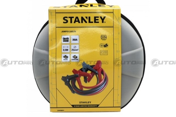 CAVI D´AVVIAMENTO AUTO MACCHINA 25MM STANLEY 3.5M DIN CON BORSA RIGIDA PORTATILE
