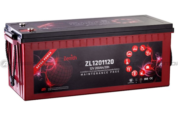 BATTERIA ZENITH DEEP CYCLE USO CICLICO SIGILLATE AGM ZL1201120 200 Ah