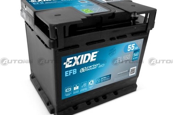 BATTERIA EXIDE EL550 EFB 55Ah 540A 12V 207x175x190mm POLO DX