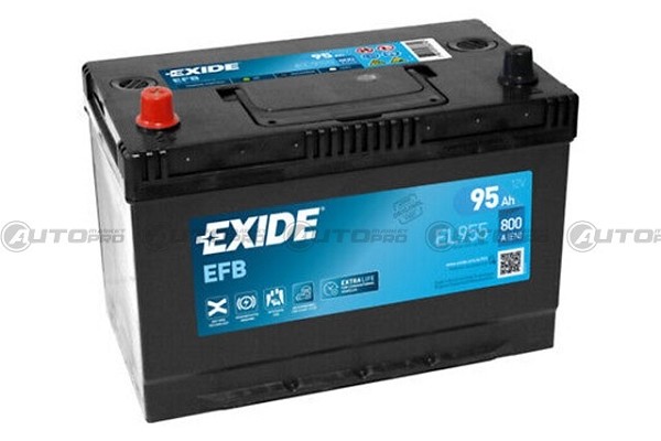 BATTERIA EXIDE EL955 EFB 95Ah 800A 12V 306x173x222mm POLO SX