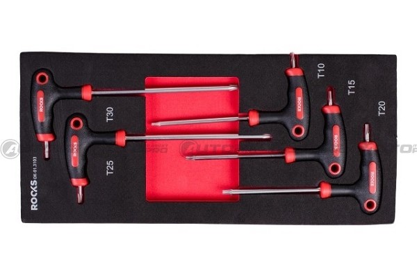 KIT COMPLETO DI CHIAVI A BRUGOLA TORX ROOKS T10-T15-T20-T25-T30