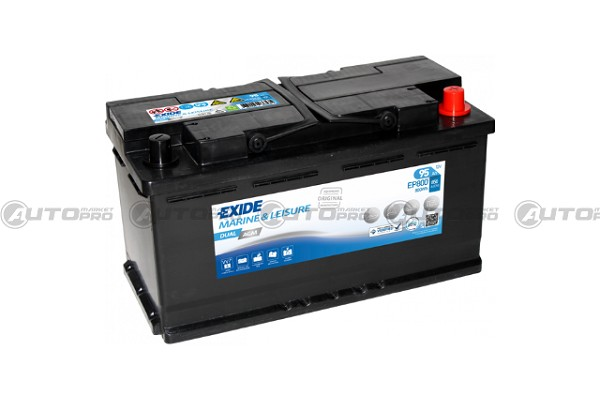 BATTERIA EXIDE EP800 DUAL AGM 96AH 850A PER NAUTICA E TEMPO LIBERO