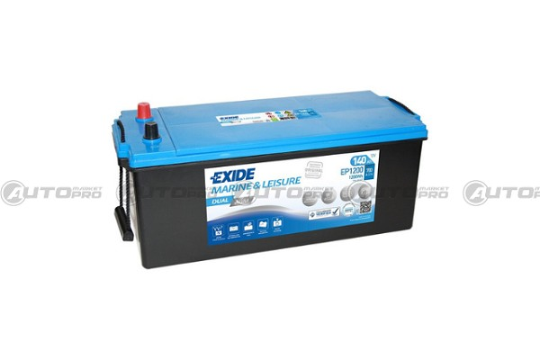 BATTERIA EXIDE EP1200 DUAL AGM 140AH 700A PER NAUTICA E TEMPO LIBERO