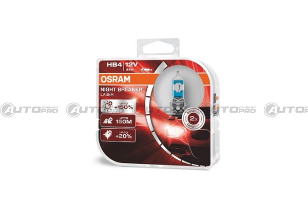 COPPIA LAMPADINE OSRAM NIGHT BREAKER LASER HB4