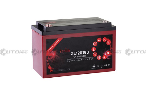 BATTERIA ZENITH ZL120190 AGM 130Ah 12V SERVIZI FOTOVOLTAICO EOLICO CAMPER NAUTICA
