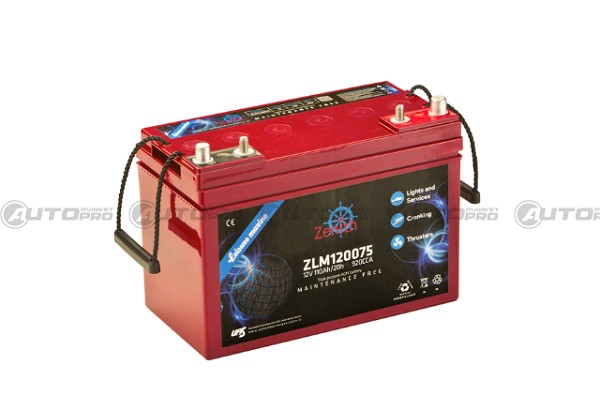 ZENITH ZLM120075 IN AGM UTILIZZO NAUTICO 100Ah 920CCA 12V 320x172x215mm