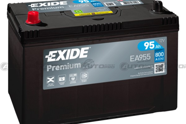 BATTERIA AUTO EXIDE PREMIUM EA955 PER AVVIAMENTO 95Ah POLO SX