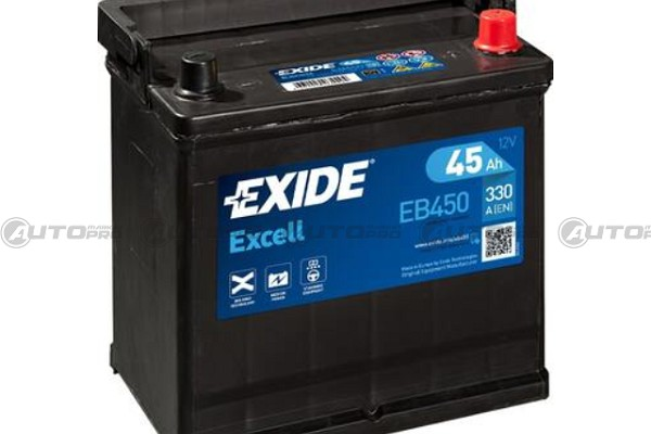 BATTERIA AUTO EXIDE EXCELL EB450 PER AVVIAMENTO 45Ah