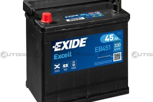BATTERIA AUTO EXIDE EXCELL EB451 PER AVVIAMENTO 45Ah POLO SX