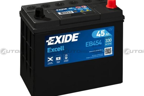 BATTERIA AUTO EXIDE EXCELL EB454 PER AVVIAMENTO 45Ah POLO DX