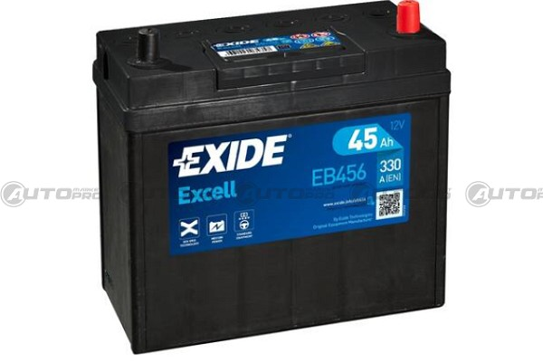 BATTERIA AUTO EXIDE EXCELL EB456 PER AVVIAMENTO 45Ah POLO DX