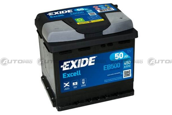 BATTERIA AUTO EXIDE EXCELL EB500 PER AVVIAMENTO 50Ah