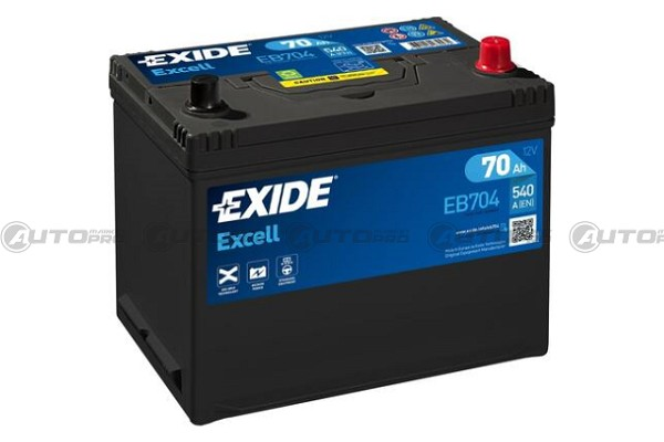 BATTERIA AUTO EXIDE EXCELL EB704 PER AVVIAMENTO 70Ah POLO DX