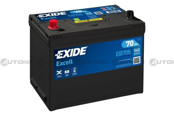 BATTERIA AUTO EXIDE EXCELL EB705 PER AVVIAMENTO 70Ah POLO SX