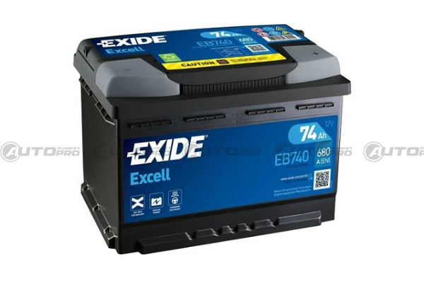BATTERIA AUTO EXIDE EXCELL EB740 PER AVVIAMENTO 74Ah