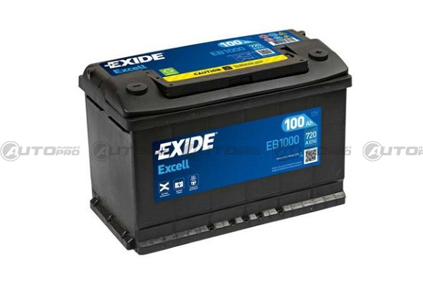 BATTERIA AUTO EXIDE EXCELL EB1000 PER AVVIAMENTO 100Ah
