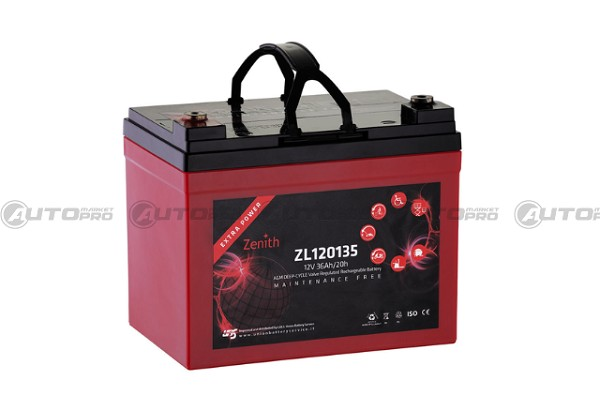 ZENITH ZL120035 12V 36Ah BATTERIA CICLICA AGM A SCARICA LENTA