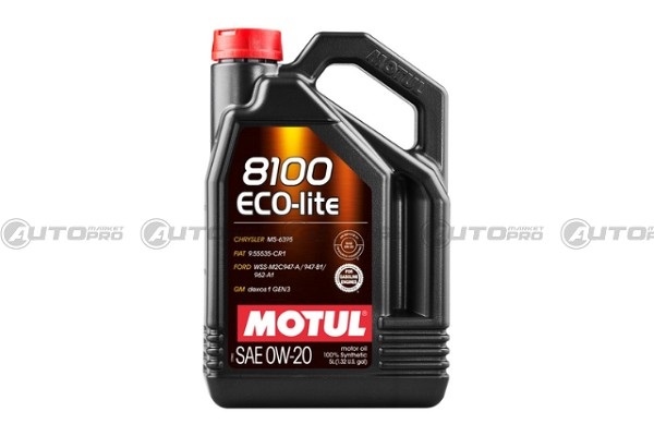 MOTUL 104983 OLIO MOTORE SINTETICO 0W20 ECO-LITE 3374650281681 5 LITRI