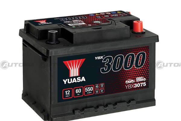 YUASA YBX3075 BATTERIA PER AUTO SMF 60 Ah 550A 12V