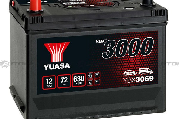YUASA YBX3069 BATTERIA PER AUTO SMF 72 Ah 630A 12V