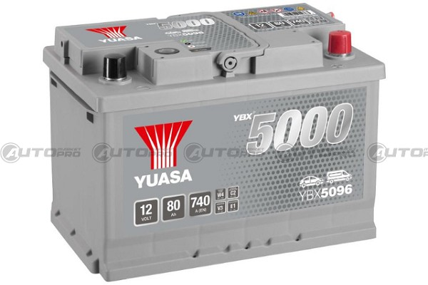 YUASA YBX5096 BATTERIA SILVER SMF AD ALTE PRESTAZIONI 12V 80AH 740A SERIE YBX5000