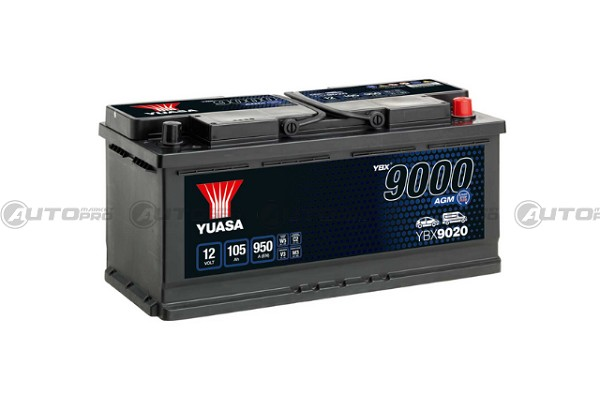 YUASA YBX9020 BATTERIA AGM AD ALTE PRESTAZIONI 12V 105AH 950A