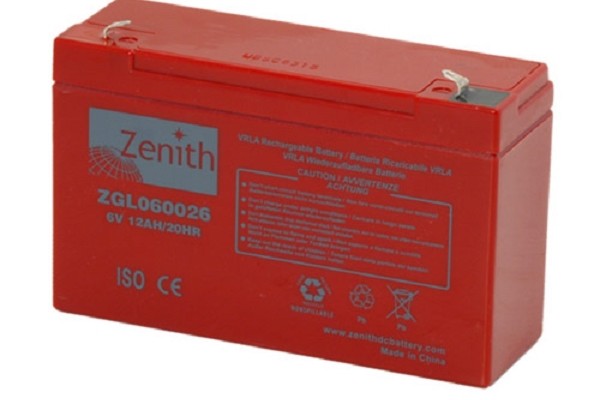 ZENITH ZGL060026 6V 12Ah BATTERIA SEMI-CICLICA AGM A SCARICA LENTA