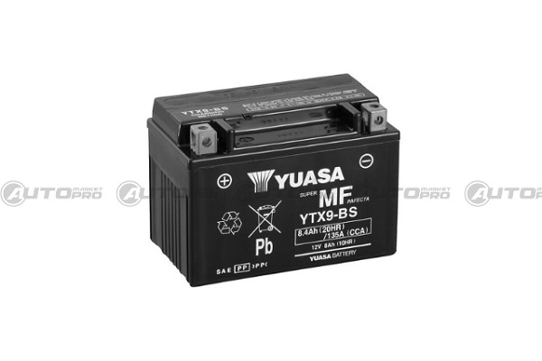 YUASA YTX9-BS VRLA BATTERIA SENZA MANUTENZIONE 8.4AH 135A 150x70x105mm