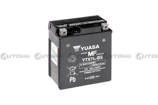 YUASA YTX7L-BS VRLA BATTERIA SENZA MANUTENZIONE 6AH 100A 114x71x131mm