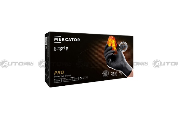 GUANTI NITRILE MERCATOR GOGRIP BLACK TAGLIA XL CONF. 50PZ