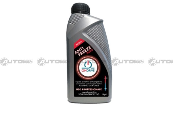 ANTIGELO REFRIGERANTE ROSSO PURO ANTIFREEZE ONDRIVE PER AUTO E MOTO DA 1LT