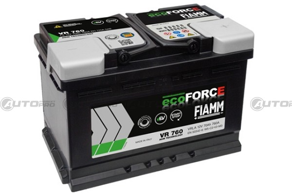 FIAMM ECOFORCE AGM VR850 – BATTERIA START & STOP 12V 95AH 850A ALTA PRESTAZIONE